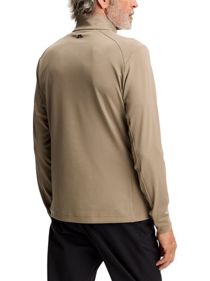 J.Lindeberg Golf Lassy Zip Neck Top, Brindle - view 2, Brindle