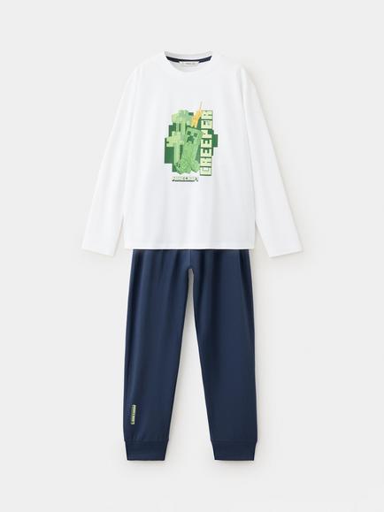 Mango Kids' Long Sleeve Pyjama Set, Navy, Navy