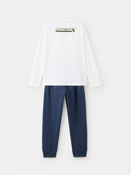 Mango Kids' Long Sleeve Pyjama Set, Navy - view 2, Navy