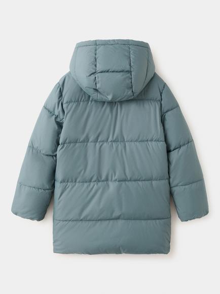 Mango Kids' Longline Parka, Petrol - view 2, Petrol