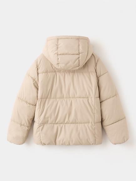 Mango Kids' Sculpted Hood Quilted Coat - view 2, Raw