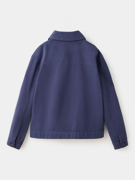 Mango Kids' Cotton Denim Jacket, Navy - view 2, Navy