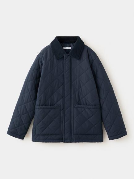 Mango Kids' Lightweight Quilted Jacket, Navy, Navy