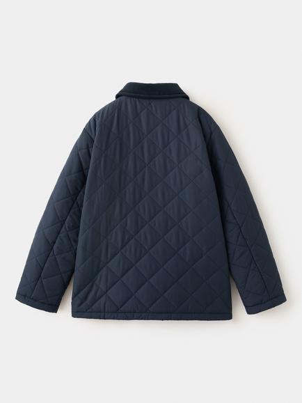 Mango Kids' Lightweight Quilted Jacket, Navy - view 2, Navy