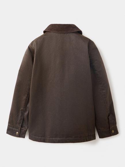 Mango Kids' Corduroy Collar Field Jacket, Brown - view 2, Brown