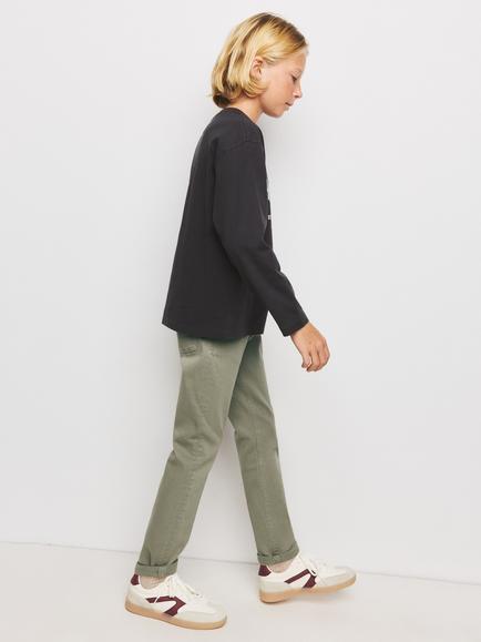 Mango Kids' Pantalon Cotton Blend Chinos, Khaki - view 2, Khaki