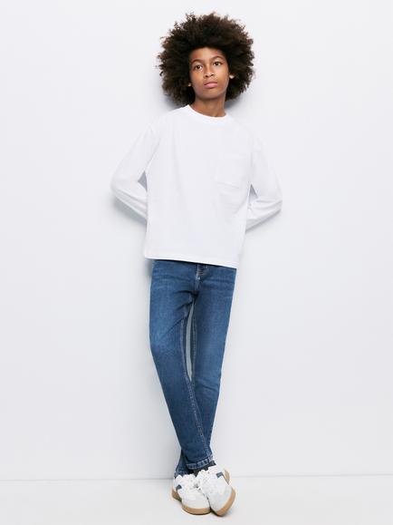 Mango Kids' Tejano Mid-Rise Skinny Jeans, Dark Blue, Dark Blue