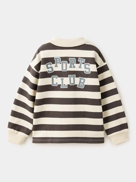 Mango Kids' Sudadera Rugby Shirt, Chocolate - view 2, Chocolate