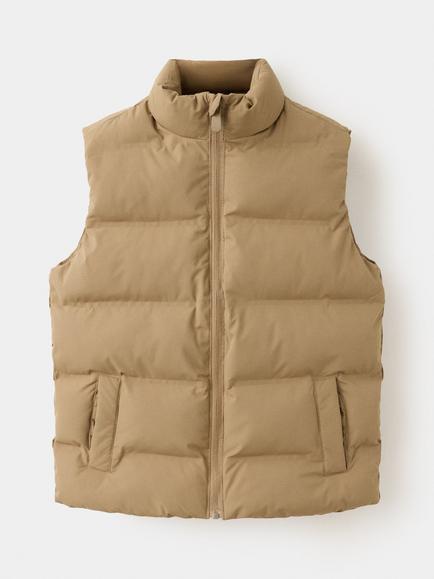 Mango Kids' Chaleco Manu Funnel Neck Puffer Gilet, Sand, Sand