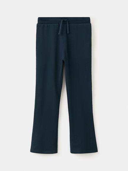 Mango Kids' Pantalon Flared Drawstring Trousers, Navy, Navy