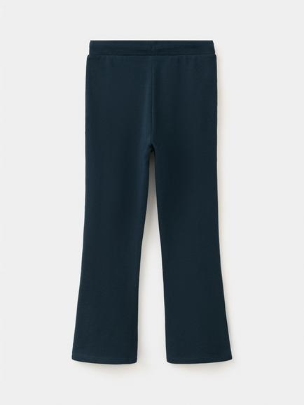 Mango Kids' Pantalon Flared Drawstring Trousers, Navy - view 2, Navy