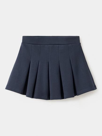 Mango Kids' Falda Linda Mid-Rise Pleated Skirt, Navy, Navy