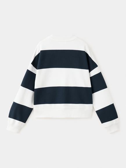Mango Kids' Sudadera Stripe Slogan Sweatshirt, Navy - view 2, Navy