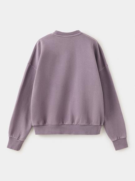 Mango Kids' Cotton Embroidered Sweatshirt, Plum - view 2, Plum