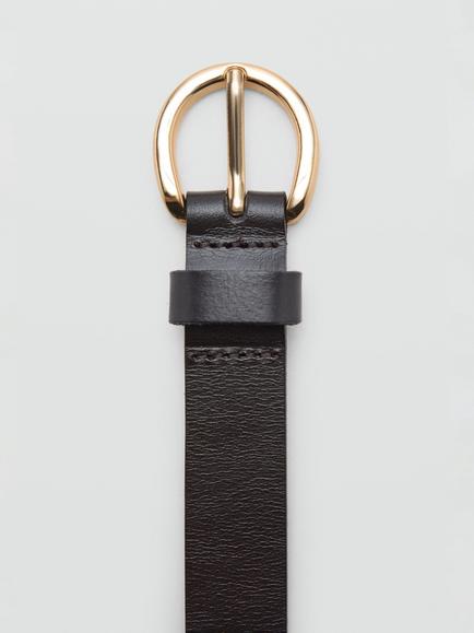 Mango Circle Buckle Waist Belt - view 2, Brown