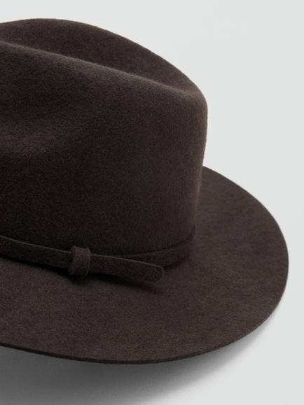Mango Heritage Wide Brim Fedora Hat - view 2, Chocolate