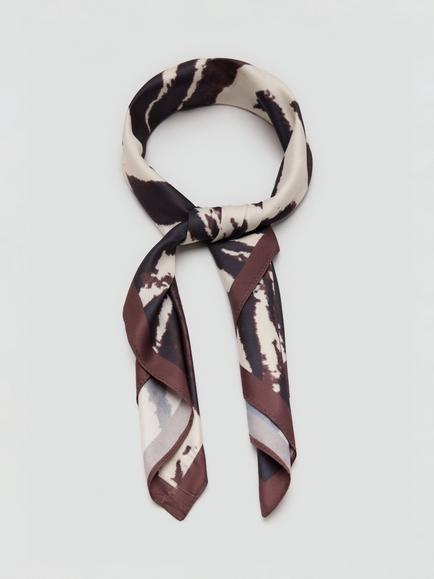 Mango Savanna Animal Print Scarf, Chocolate - view 2, Chocolate