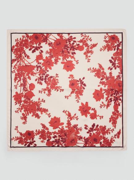 Mango Garden Print Oversized Square Scarf, Terracotta, Terracotta