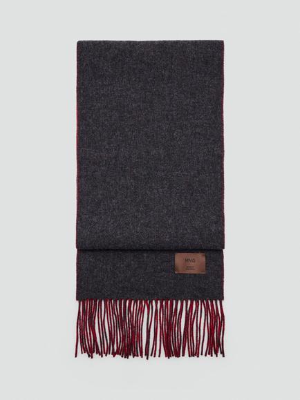 Mango Wool Fringed Scarf, Red, Red
