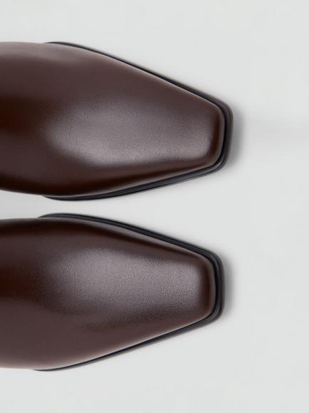 Mango Square Toe Cuban Heel Ankle Boots, Chocolate - view 2, Chocolate