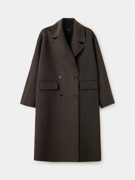 Mango Handmade Wool Blend Tailored Overcoat, Chocolate, Chocolate