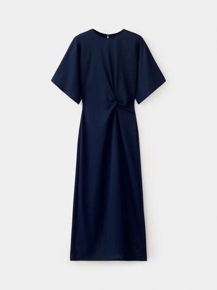 Mango Front Knot Detail Midi Dress, Navy, Navy