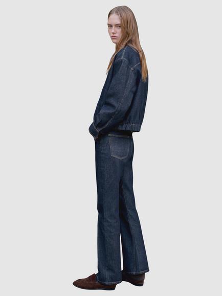 Mango Mid-Rise Flared Jeans, Soft Blue - view 2, Soft Blue