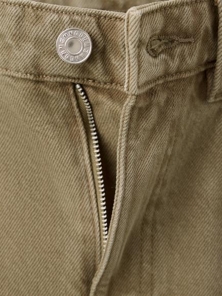 Mango Mid Rise Balloon Studded Jeans, Khaki - view 2, Khaki