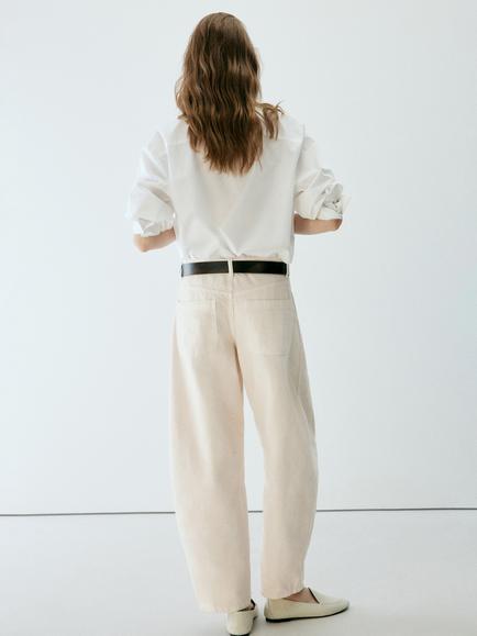 Mango Mid Rise Balloon Jeans, Raw - view 2, Raw
