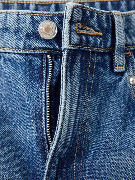 Mango Mid-Rise Balloon Studded Jeans, Mid Blue - view 2, Mid Blue
