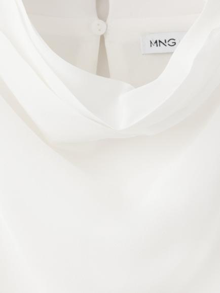 Mango Draped Cowl Neck Sleeveless Blouse - view 2, Off White