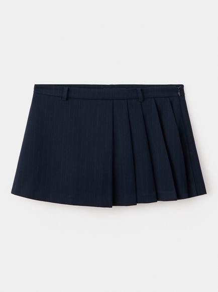 Mango Pinstripe Mini Skort, Navy, Navy