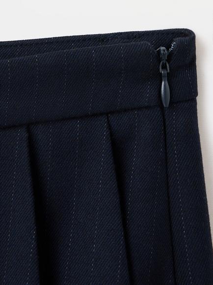 Mango Pinstripe Mini Skort, Navy - view 2, Navy