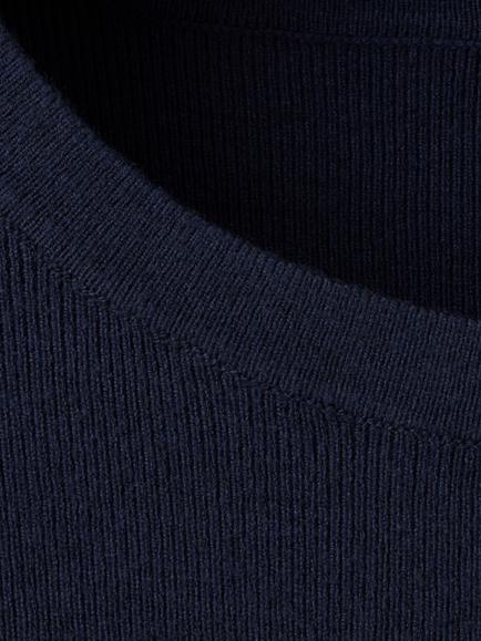 Mango Biboy Shirt Layered Knit Top, Navy - view 2, Navy