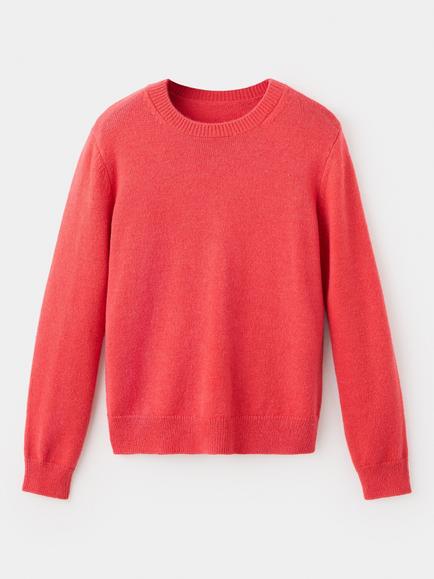 Mango Medium Knit Crew Neck Jumper, Coral, Coral