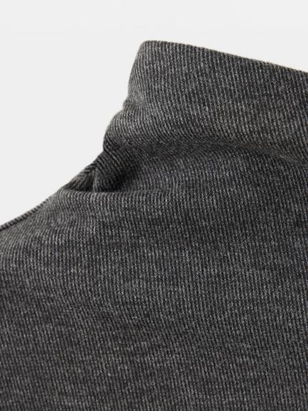 Mango Sleeveless High-Neck Ruched T-Shirt - view 2, Dark Grey Melange
