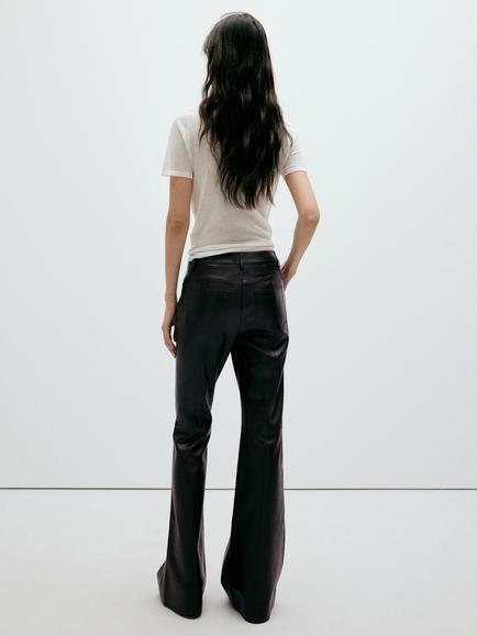 Mango Tailored Flared Trousers, Chocolate - view 2, Chocolate