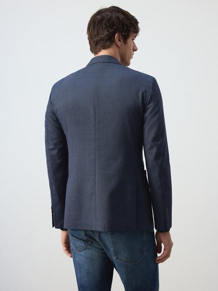 Mango Slim Fit Blazer - view 2, Navy