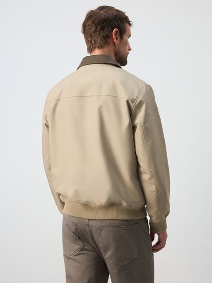 Mango Water Repellant Cord Collar Bomber Jacket - view 2, Sand