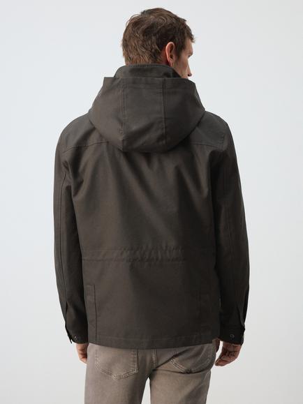 Mango Cotton Rich Parka Jacket, Brown - view 2, Brown