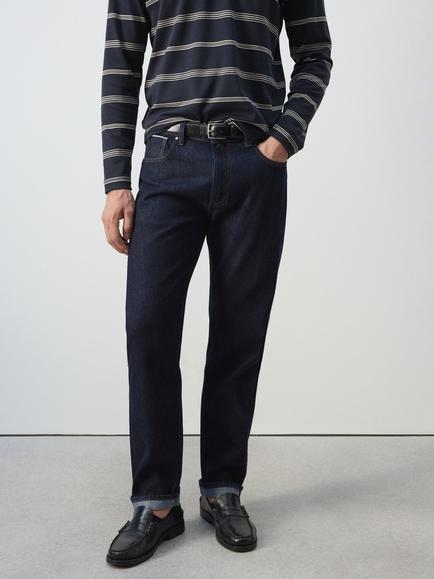 Mango Straight Fit Jeans, Navy, Navy
