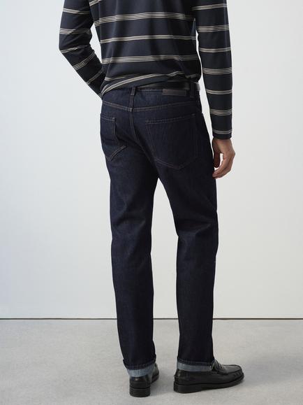 Mango Straight Fit Jeans, Navy - view 2, Navy