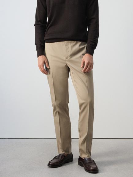 Mango Mid Rise Tailored Trousers, Beige