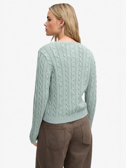 Superdry SD&CO Essentials Cable Knit Jumper - view 2, Light Jade Green