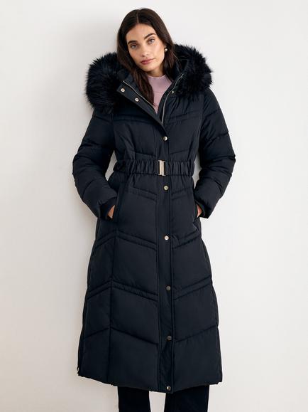 Phase Eight Dixie Maxi Puffer Coat, Black, Black