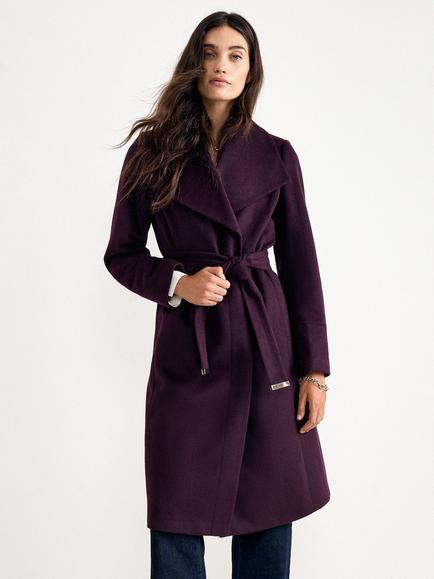 Phase Eight Nicci Wool Blend Shawl Collar Overcoat, Purple, Purple