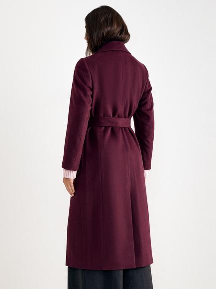Phase Eight Nicoletta Wool Rich Longline Coat, Burgundy - view 2, Burgundy