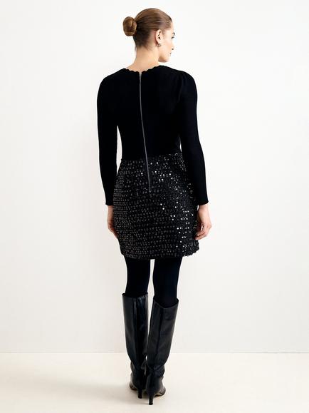 Phase Eight Gloria Textured Tweed Skirt Dress, Black - view 2, Black