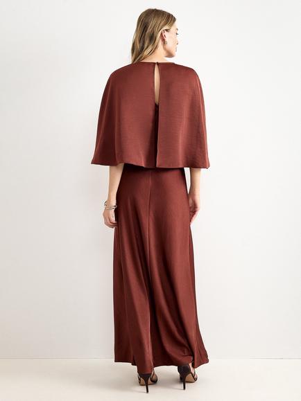 Phase Eight Joni Cape Maxi Dress, Brown - view 2, Brown