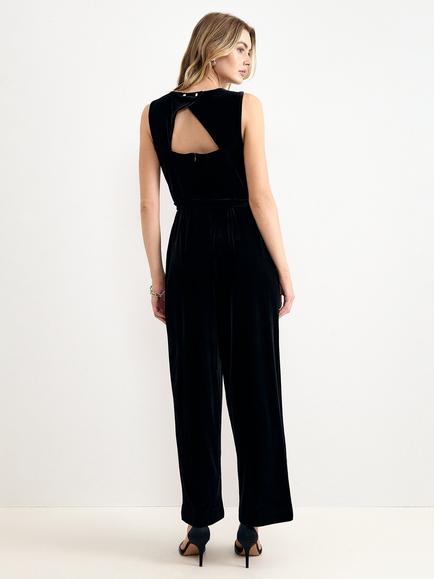 Phase Eight Marta Velvet Jumpsuit, Black - view 2, Black